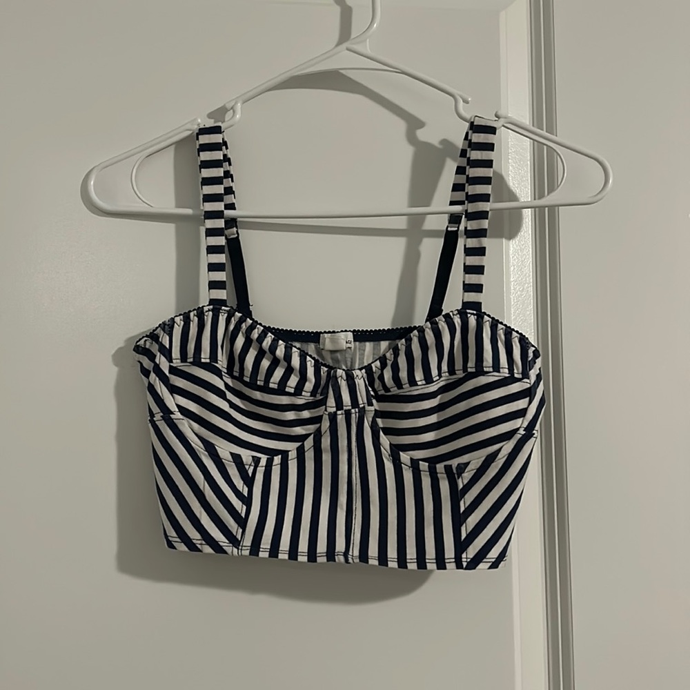 Corset striped crop top